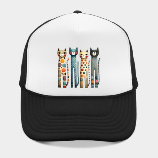 Quirky Colorful Cats Hat