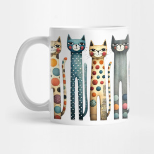 Quirky Colorful Cats Mug