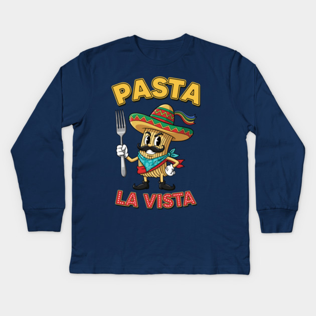Pasta La Vista Kids Long Sleeve T-Shirt by enrynz