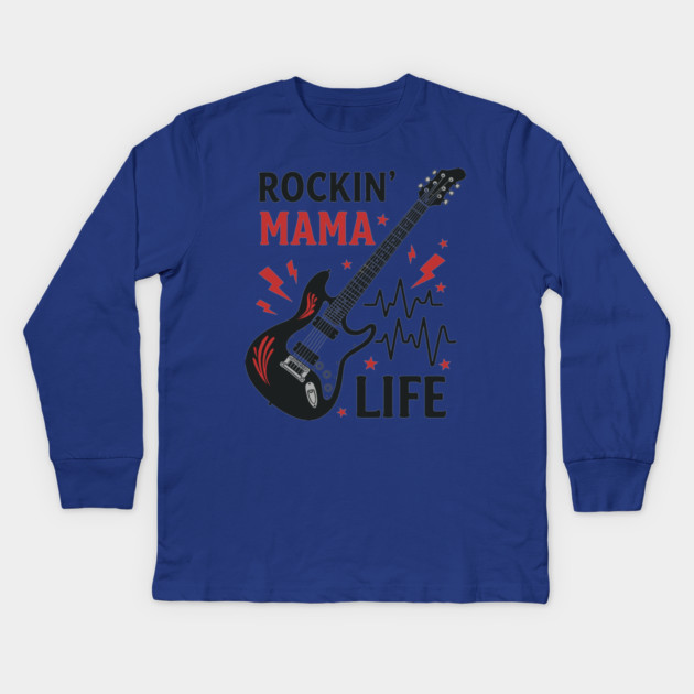 Rockin’ Mama Life Kids Long Sleeve T-Shirt by enrynz