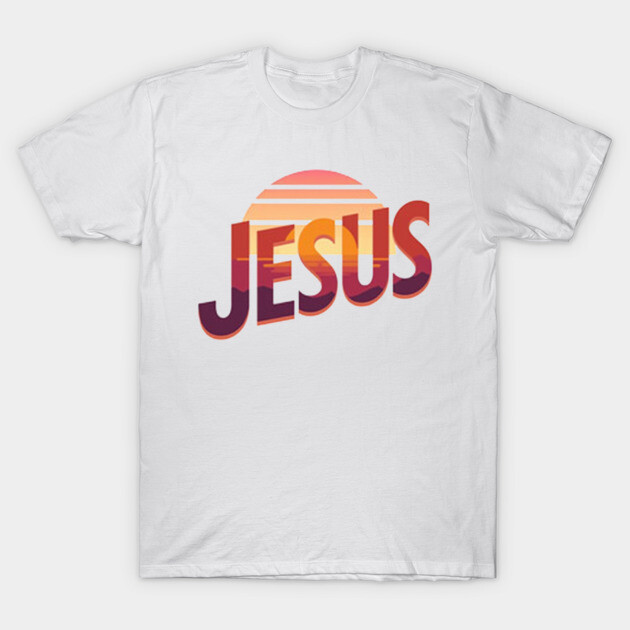 Jesus Sunset Retro Vintage Design T-Shirt by Rox