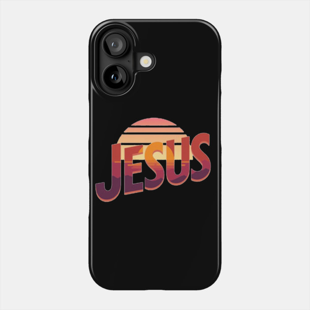 Jesus Sunset Retro Vintage Design Phone Case by Rox