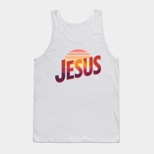 Jesus Sunset Retro Vintage Design Tank Top