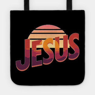 Jesus Sunset Retro Vintage Design Tote