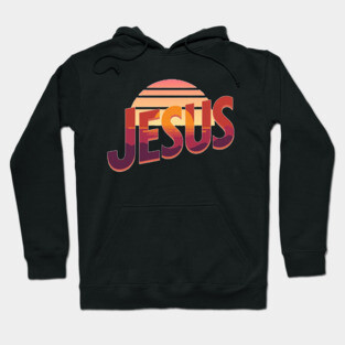 Jesus Sunset Retro Vintage Design Hoodie