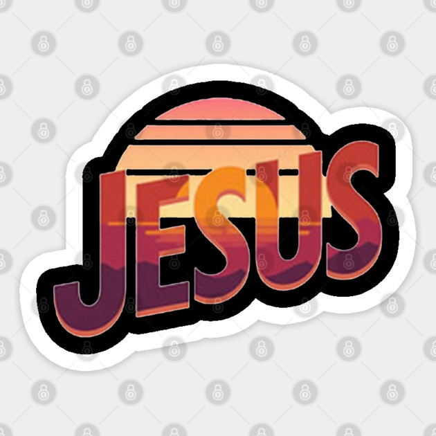 Jesus Sunset Retro Vintage Design Sticker by Rox