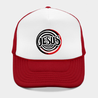 Jesus Faith Art - Bold Red and Black Board Hat