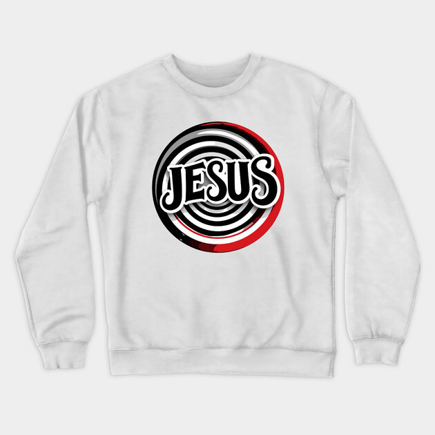Jesus Faith Art - Bold Red and Black Board Crewneck Sweatshirt by Rox