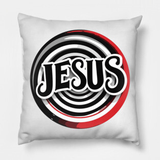 Jesus Faith Art - Bold Red and Black Board Pillow