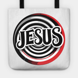 Jesus Faith Art - Bold Red and Black Board Tote