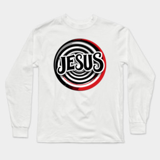Jesus Faith Art - Bold Red and Black Board Long Sleeve T-Shirt
