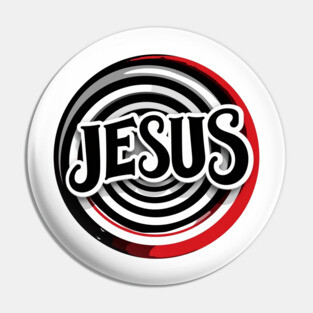 Jesus Faith Art - Bold Red and Black Board Pin