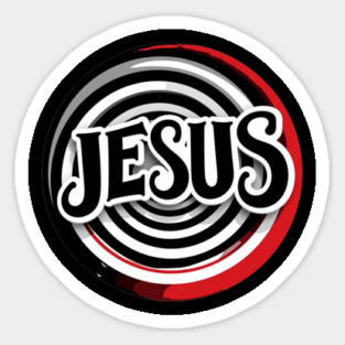 Jesus Faith Art - Bold Red and Black Board Sticker