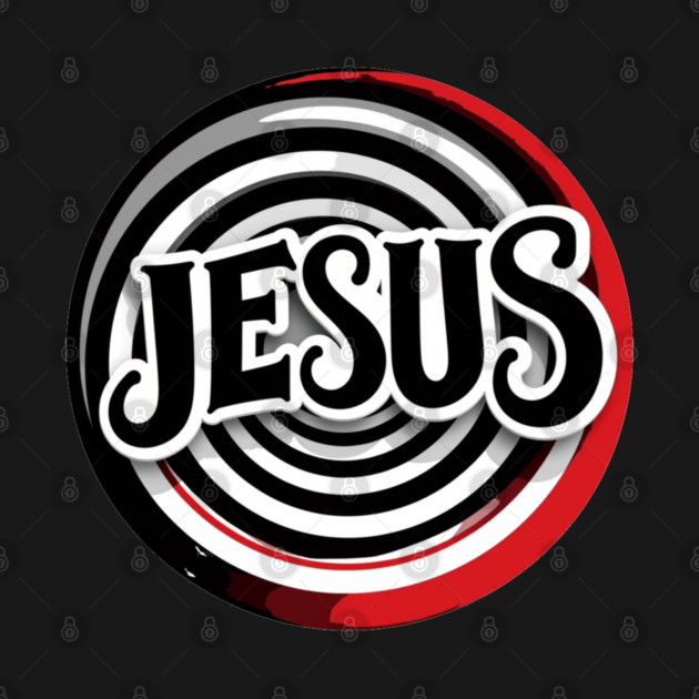 Jesus Faith Art - Bold Red and Black Board by Rox