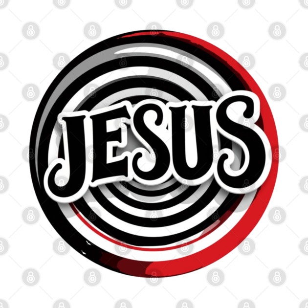 Jesus Faith Art - Bold Red and Black Board by Rox