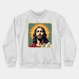 Jesus Christ with Divine Light - Christian Faith Art Crewneck Sweatshirt