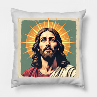 Jesus Christ with Divine Light - Christian Faith Art Pillow