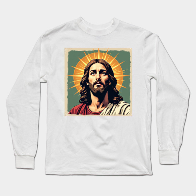 Jesus Christ with Divine Light - Christian Faith Art Long Sleeve T-Shirt by Rox