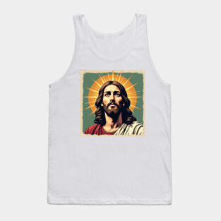 Jesus Christ with Divine Light - Christian Faith Art Tank Top