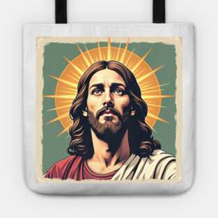 Jesus Christ with Divine Light - Christian Faith Art Tote