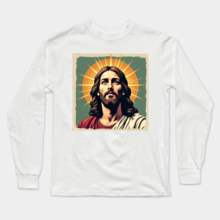 Jesus Christ with Divine Light - Christian Faith Art Long Sleeve T-Shirt