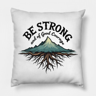 Be Strong and of Good Courage Christian Design Tree Roots Pillow