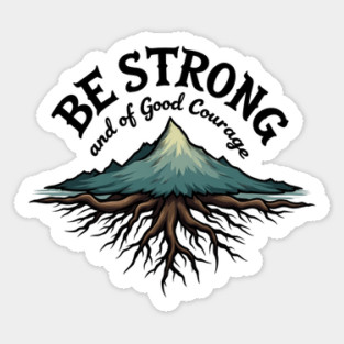 Be Strong and of Good Courage Christian Design Tree Roots Sticker