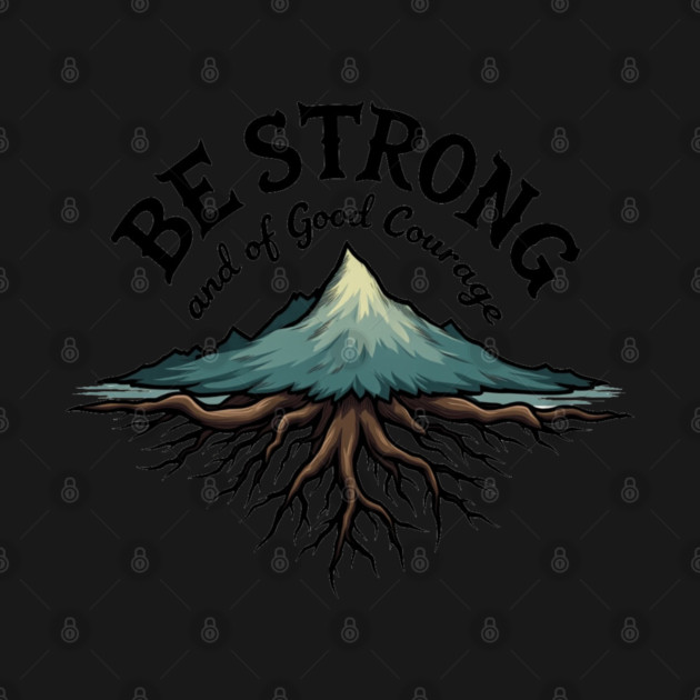Be Strong and of Good Courage Christian Design Tree Roots by Rox