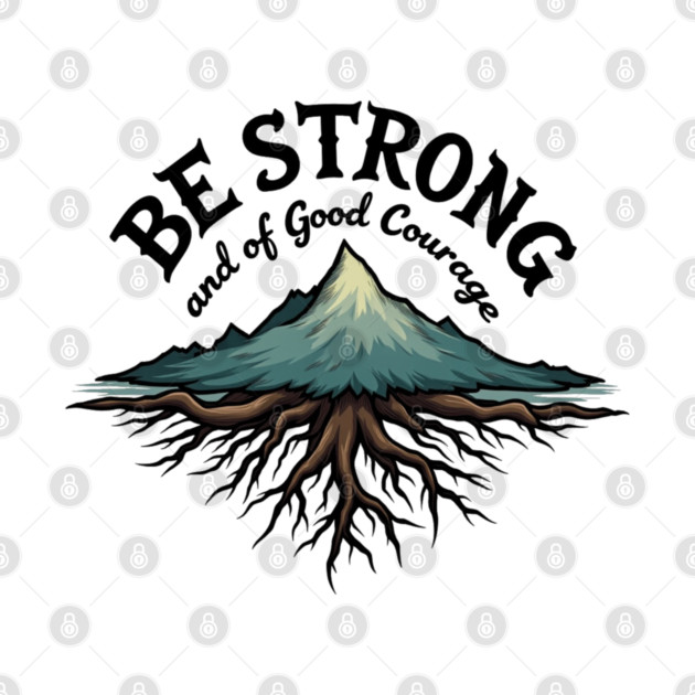 Be Strong and of Good Courage Christian Design Tree Roots by Rox