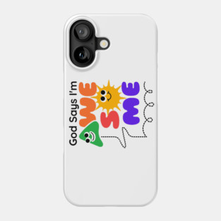 God Says I'm Awesome: A Colorful Journey of Faith for Kids Phone Case