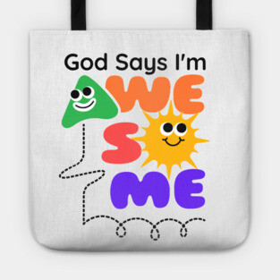 God Says I'm Awesome: A Colorful Journey of Faith for Kids Tote