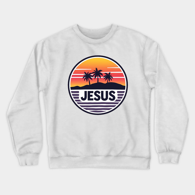 Vintage Jesus Name - Island Design Crewneck Sweatshirt by Rox