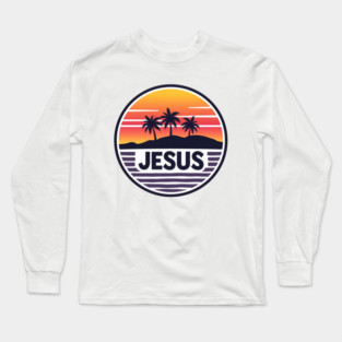 Vintage Jesus Name - Island Design Long Sleeve T-Shirt