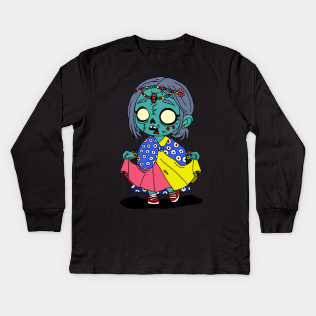Cute Kenyan Zombie Kids Long Sleeve T-Shirt by H. R. Sinclair