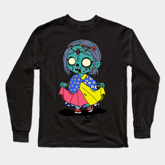 Cute Kenyan Zombie Long Sleeve T-Shirt by H. R. Sinclair
