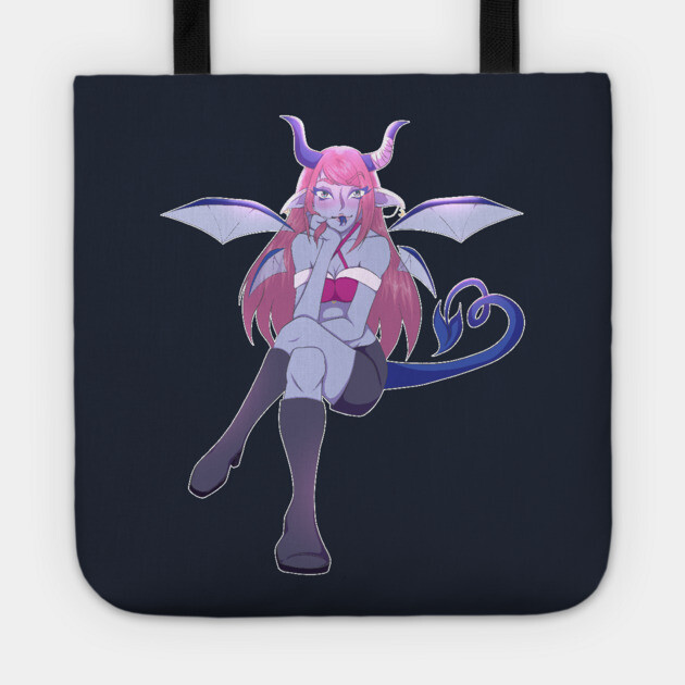 Pink Demon Girl Tote by Art Of Glo