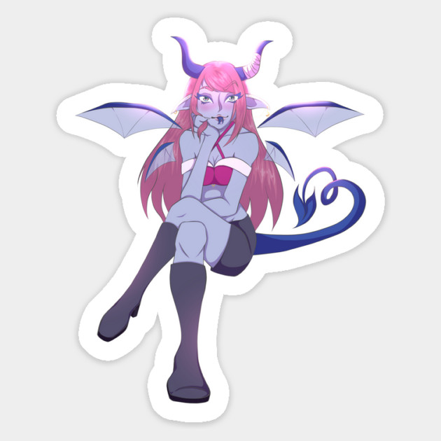 Pink Demon Girl Magnet by Art Of Glo