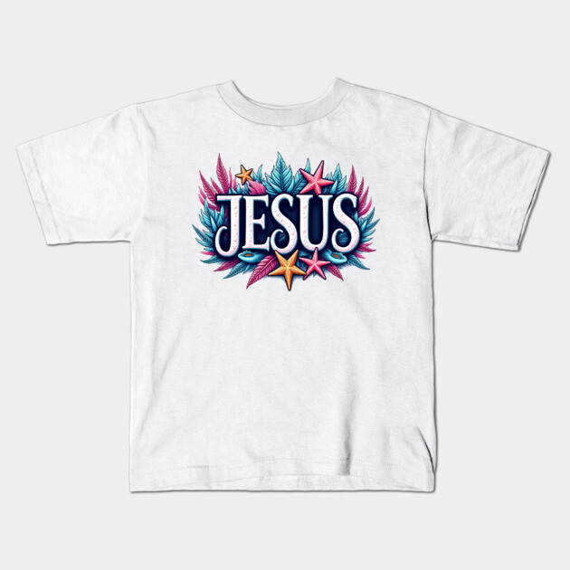 Jesus name cartoon undersea inspired Kids T-Shirt by Rox