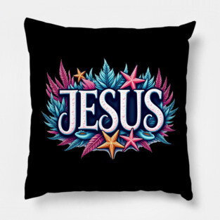 Jesus name cartoon undersea inspired Pillow
