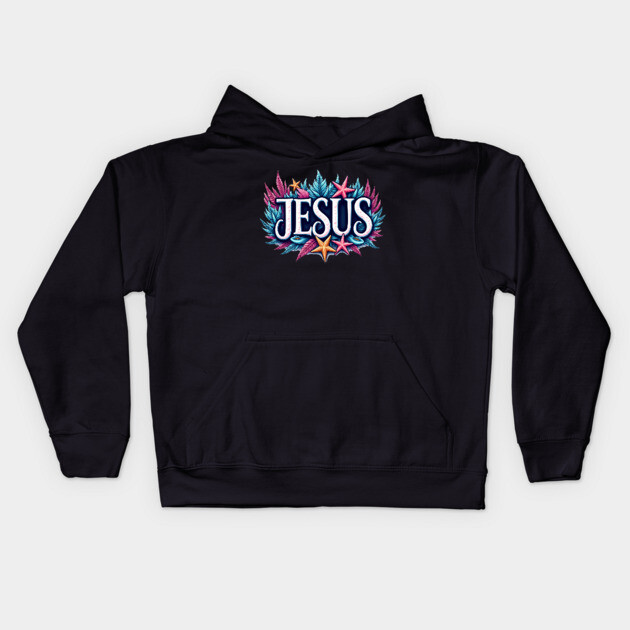 Jesus name cartoon undersea inspired Kids Hoodie by Rox
