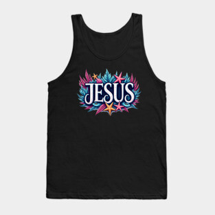Jesus name cartoon undersea inspired Tank Top