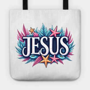 Jesus name cartoon undersea inspired Tote