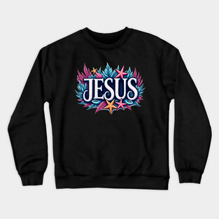 Jesus name cartoon undersea inspired Crewneck Sweatshirt