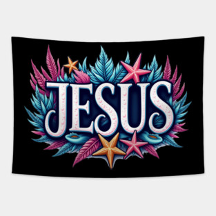 Jesus name cartoon undersea inspired Tapestry