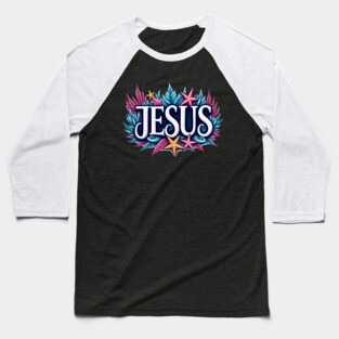 Jesus name cartoon undersea inspired Baseball T-Shirt