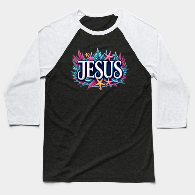 Jesus name cartoon undersea inspired Baseball T-Shirt by Rox