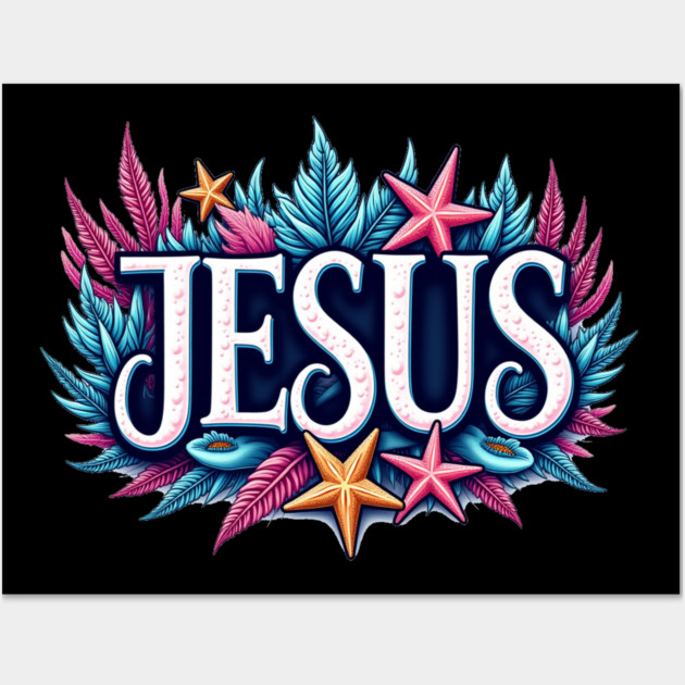 Jesus name cartoon undersea inspired Wall Art by Rox