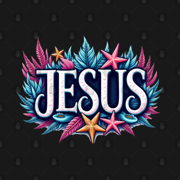 Jesus name cartoon undersea inspired by Rox