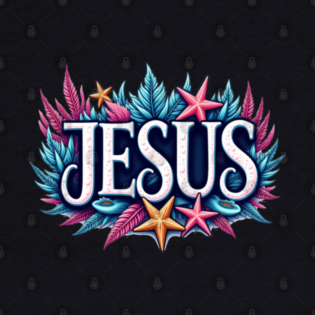 Jesus name cartoon undersea inspired by Rox