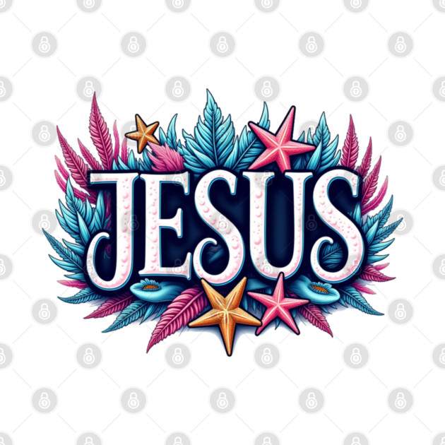 Jesus name cartoon undersea inspired by Rox